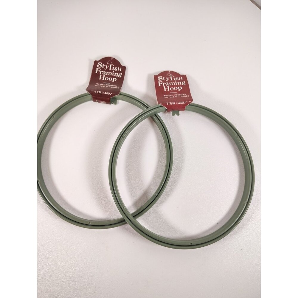 Westex Cross-Stitch Quilting Embroidery 7" Round Hoop Colonial Fern-NEW set of 2